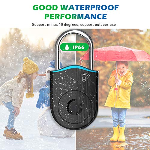 WOWLock 2 en 1 Candado de huella digital inteligente impermeable IP65 mejorado, candado de huella digital de seguridad sin llave para oficina, gimnasio, casillero, puerta, maleta, gabin