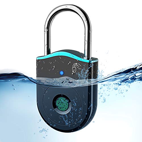 WOWLock 2 en 1 Candado de huella digital inteligente impermeable IP65 mejorado, candado de huella digital de seguridad sin llave para oficina, gimnasio, casillero, puerta, maleta, gabin