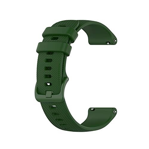 Wownadu 18MM Correa Compatible para Garmin Vivoactive 4S, Compatible para Garmin Vivomove 3S Correa Mujer Hombre Pulsera Recambio Sport Silicona Band Verde (sin Reloj)