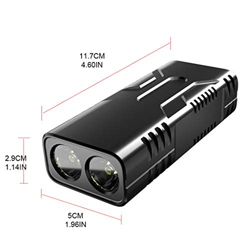 WOWOWO Faros Delanteros de Bicicleta Banco de energía de Gran Capacidad Montar en la Noche Faros Delanteros de Bicicleta LED Resaltar Seguridad