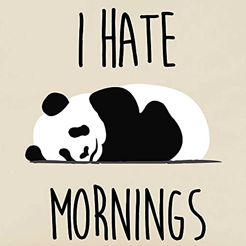 wowshirt Mochila de Cuerdas I Hate Mornings Panda odio el fin de semana de la mañana, Color:Natural