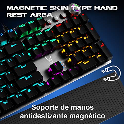 Woxter Stinger RX 1000 Kr - Teclado gaming mecánico, Estructura de aluminio, Micro Switch KRGD, retroiluminado, Anti-Ghosting, cable de nylon, compatible PC/PS4/Fortnite/Apex Legends