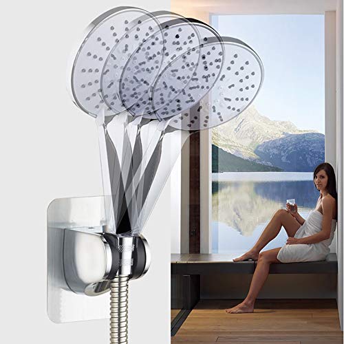 Wuudi Soporte para alcachofa de Ducha 1Pcs sin Taladro, Ajustable Resistente al Agua Soporte para alcachofa de Ducha de Pared para baño