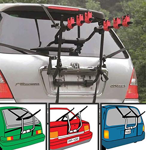 WVIVW Portabicicletas Porton Trasero Universal 2 Bicis Baca Coche Portabicis para Coche con Correas Plegable Bicicletas Electrica Porta-Bicis Auto Soporte de Bici baca para Bicicletas Bike Acero