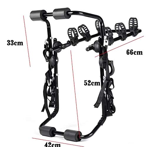 WVIVW Portabicicletas Porton Trasero Universal 2 Bicis Baca Coche Portabicis para Coche con Correas Plegable Bicicletas Electrica Porta-Bicis Auto Soporte de Bici baca para Bicicletas Bike Acero