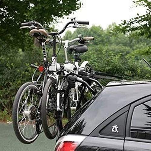 WVIVW Portabicicletas Porton Trasero Universal 4 Bicis 2 Bicicletas Portabicis para Coche con Correas Plegable Porta-Bicis Auto Soporte de Bici baca para Bicicletas Bike Acero Carga 45kg