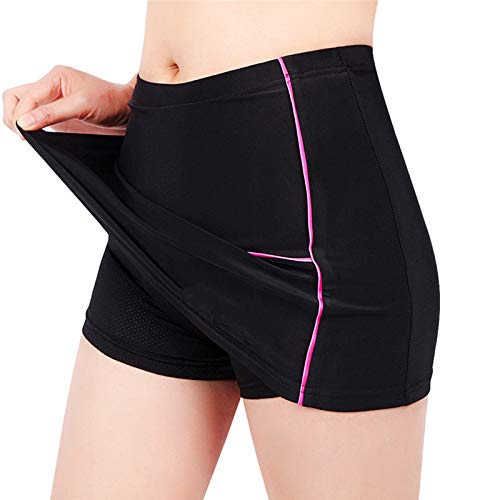 WWAIHY Culotte Ciclismo Mujer,MTB Deporte Culotte con Badana Transpirable Secado Rápido,Verano Ropa Interior Ciclismo Gel 3D Acolchado,Bicicletas Mountain Bike Pantalones Cortos(Size:SG,Color:Negro)