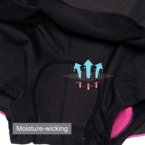 WWAIHY Culotte Ciclismo Verano Mujer,Ropa Interior Ciclismo Gel 3D Acolchado,MTB Deporte Culotte con Badana Transpirable Secado Rápido,Bicicletas Mountain Bike Pantalones Cortos(Size:SG,Color:Negro)