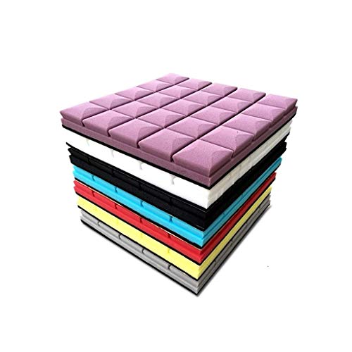 WXQIANG Los Paneles de Pared acústicos 10PCS Multifunction, Auto-Adhesivo de Piano Habitación Tambor Hotel acústicos absorbentes del algodón Adhesivo acústica (Color : Black)
