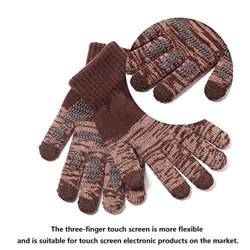 WYH Guantes de Invierno Sombrero Bufanda Y Guante Sistema De Guante Sombreros De Invierno 3 Piezas Cuello Cálculo Y Guantes De Pantalla Táctil For Mujeres Guantes Moto