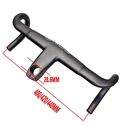 WYJW Manillar de Bicicleta de Carretera, Manillar de Bicicleta Integrado Ligero de 28,6 Carbono 400/420/440 Mm, Potencia de 90/100 Mm, 400x110 mm