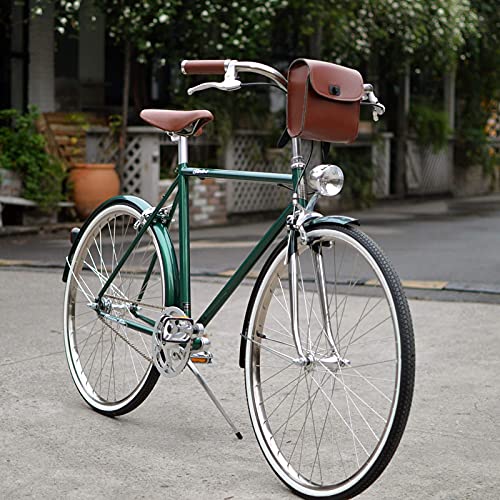 WYJW Soporte para teléfono de Bicicleta Bolso Delantero de Bicicleta Vintage Bolso de Manillar Kit de Herramientas de Material de PU de Cuero avanzado Paquete de Coche de época