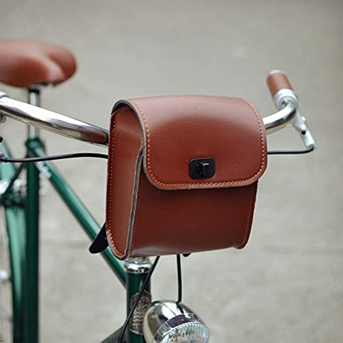 WYJW Soporte para teléfono de Bicicleta Bolso Delantero de Bicicleta Vintage Bolso de Manillar Kit de Herramientas de Material de PU de Cuero avanzado Paquete de Coche de época