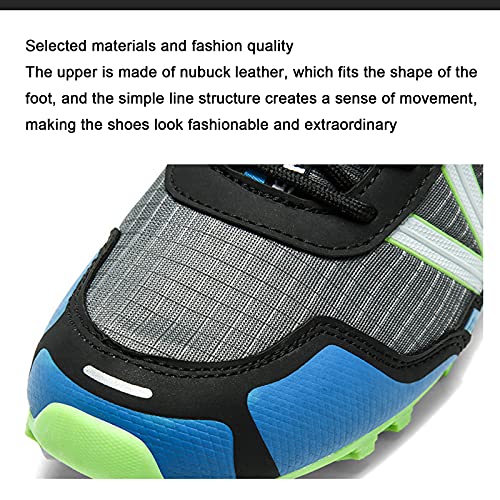 WYUKN Zapatos Casuales de Ciclismo MTB, Zapatos de Bicicleta de Carretera al Aire Libre para Hombres, Zapatos de Trekking, Zapatillas de Senderismo Ligeras, Zapatos para Correr,Black-45EU