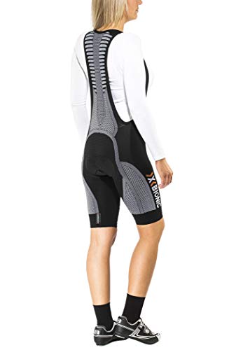 X-Bionic Bike Bib The Trick EVO Culote Corto, Mujer, Negro/Blanco, XS