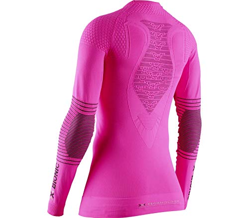 X-Bionic Camiseta Ml con Redondo Energizer 4.0 Mujer, Rosa (Neon Flamingo/Anthracite), m (NG-YT06W19W)