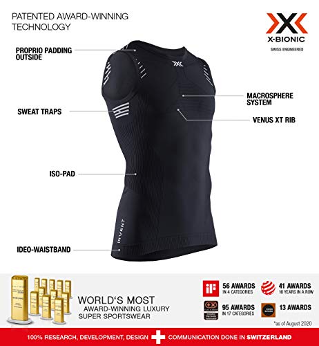 X-Bionic Camiseta S/M Invent Hombre Negro