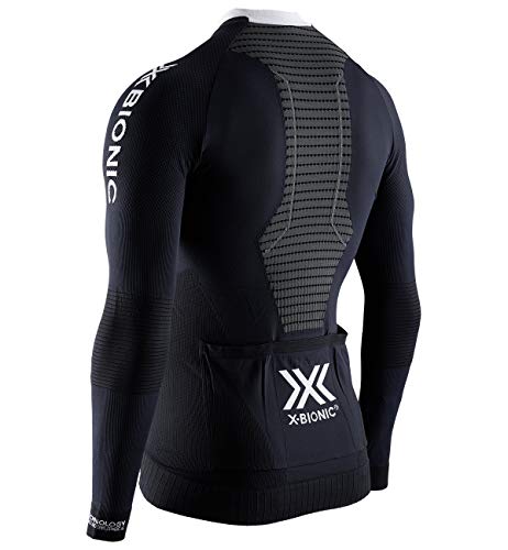 X-Bionic Invent 4.0 Cycling Zip Long Sleeves Men, Bicicleta De Montaña, MTB, T tee Shirt Camiseta con Bolsillos para Hombre, Negro, S