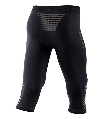 X-Bionic Invent 4.0 Pants 3/4 Men Pantalones Deportivos,Capa Base,Running Jogging Training Fitness Gym para Hombre, Hombre, Black/Charcoal, M