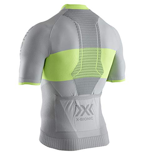 X-Bionic Maillot M/C Regulator Bike Race Zip Hombre Shirt, Gris