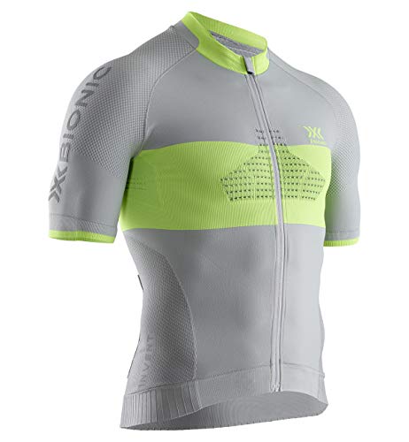 X-Bionic Maillot M/C Regulator Bike Race Zip Hombre Shirt, Gris