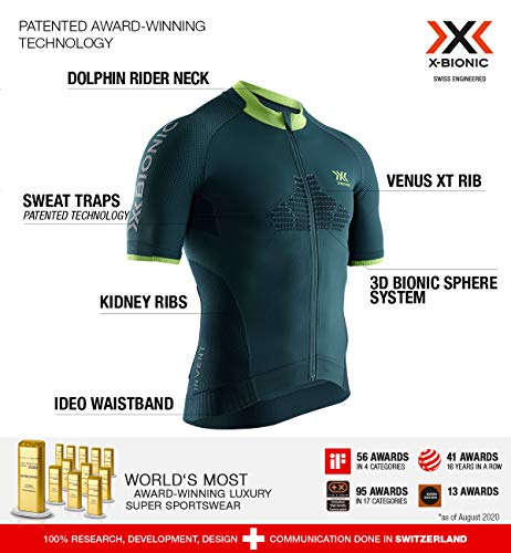 X-Bionic Maillot M/C Regulator Bike Race Zip Hombre Verde, S, RT-BT00S19M