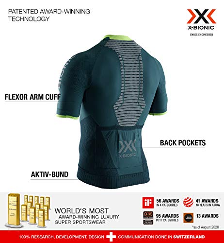 X-Bionic Maillot M/C Regulator Bike Race Zip Hombre Verde, S, RT-BT00S19M