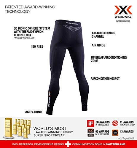 X-Bionic Malla Larga Energizer 4.0 Hombre, Negro (Opal Black/Arctic White), l (NG-YP05W19M)