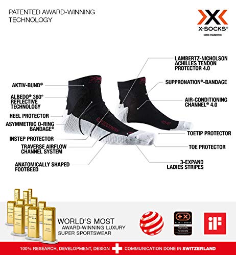 X-Bionic Run Discovery Calcetín Térmico, Hombre, Negro, 42-44