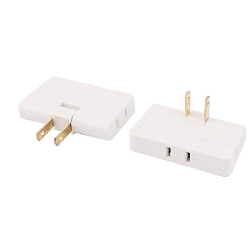 X-DREE 2 Unids AC 250V 10A Conector Giratorio para EE. UU. De 1 a 3 Vías Cargador Adaptador Adaptador Socket Blanco(2Pcs AC 220V 10A Rotatable p-lug 1 to 3 Ways Power Charger Adapter Converter s-ocket