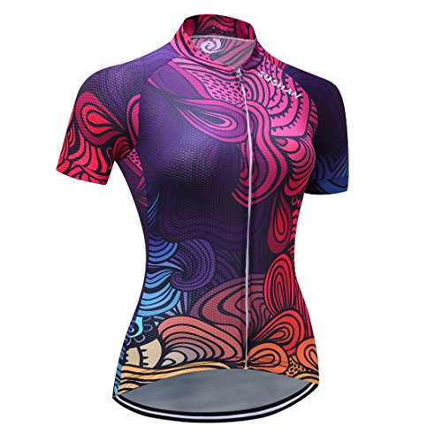 X-Labor Maillot de ciclismo para mujer, camiseta de manga corta y pantalón corto con acolchado 3D para el asiento