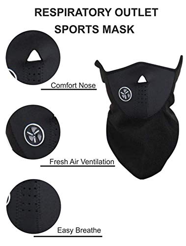 x-ports Braga térmica Resistente al Viento, Balaclava para Ciclismo, Patinete, Moto y Deportes de Invierno, (Negro)