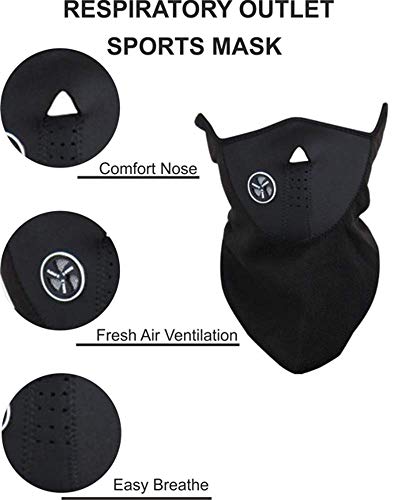 x-ports, Braga térmica Resistente al Viento, Balaclava,Máscara Deportes al Aire Libre, Motocicleta, Esquí, Correr, Ciclismo, Escalada,Neopreno y Forro Polar Calentador de Cuello Unisex Clima frío