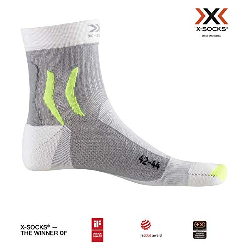 X-Socks Bike Pro Mid Socks, Unisex Adulto, Arctic White/Dolomite Grey, 35-38