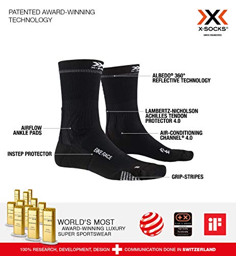 X-Socks Bike Race Socks, Unisex Adulto, Opal Black/Eat Dust, 39-41