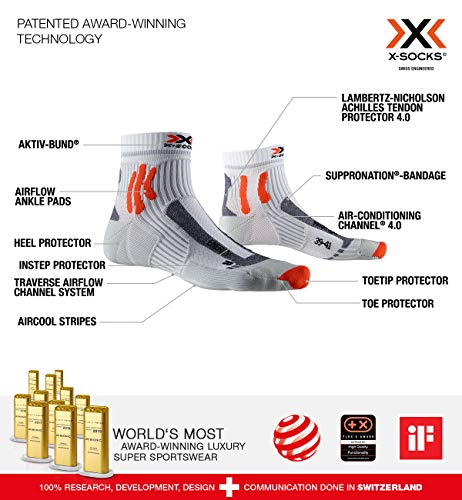 X-Socks Marathon Energy Socks, Unisex Adulto, Arctic White/Pearl Grey, 42-44
