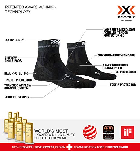 X-Socks Marathon Socks, Unisex Adulto, Opal Black, 42-44