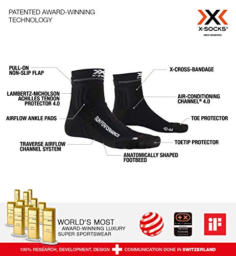 X-Socks Run Performance Socks, Unisex Adulto, Opal Black, 39-41