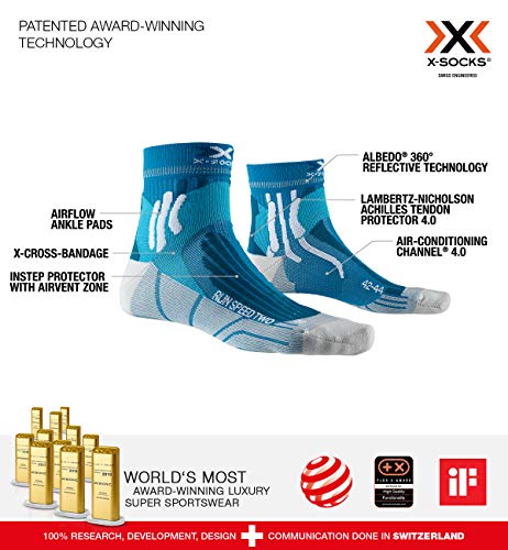 X-Socks Run Speed Two Calcetín Térmico, Hombre, Azul, 42-44