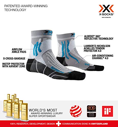 X-Socks Run Speed Two Socks, Unisex Adulto, Pearl Grey/Opal Black, 42-44