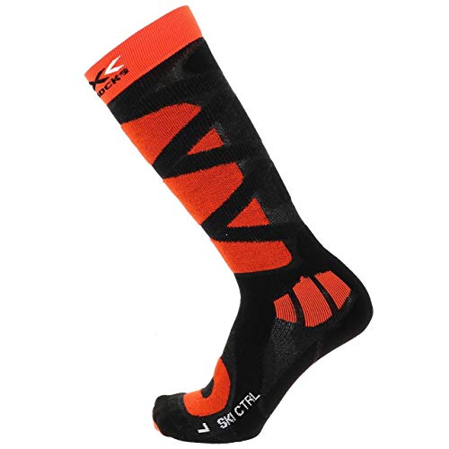 X-Socks Ski Control 4.0 Invierno Calcetines De Esquí, Hombre, Anthracite Melange/x-Orange, 39/41