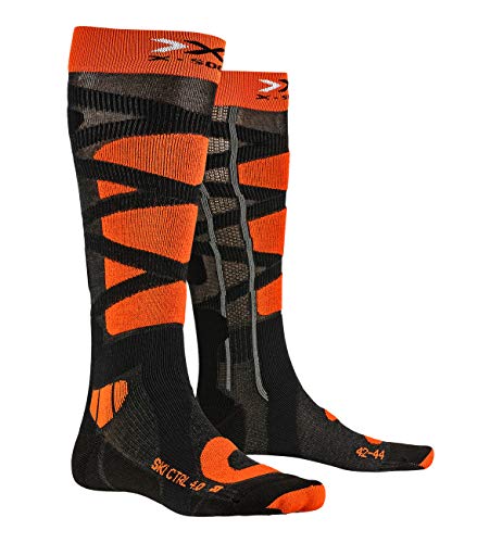 X-Socks Ski Control 4.0 Invierno Calcetines De Esquí, Hombre, Anthracite Melange/x-Orange, 39/41