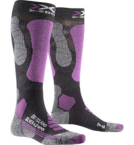 X-Socks Ski Touring Silver 4.0 Women Invierno Calcetines De Esquí, Mujer, Anthracite Melange/Magnolia, 37/38