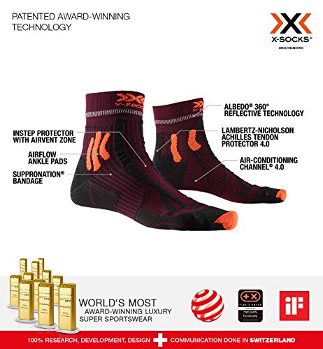 X-Socks Trail Run Energy Socks, Unisex Adulto, Sunset Orange/Opal Black, 42-44