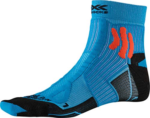 X-Socks Trail Run Energy Socks, Unisex Adulto, Teal Blue/Sunset Orange, 42-44