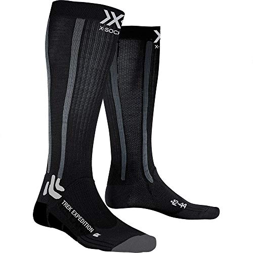 X-Socks Trek Expedition Socks, Unisex Adulto, Opal Black/Dolomite Grey Melange, 42-44