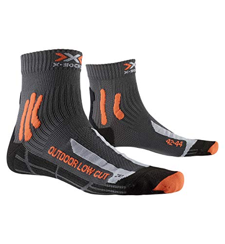 X-Socks Trek Outdoor Low Cut Men Socks Calcetines De Senderismo Trekking Hombre Mujer Socks Calcetines, Hombre, Anthracite / Orange, 42/44