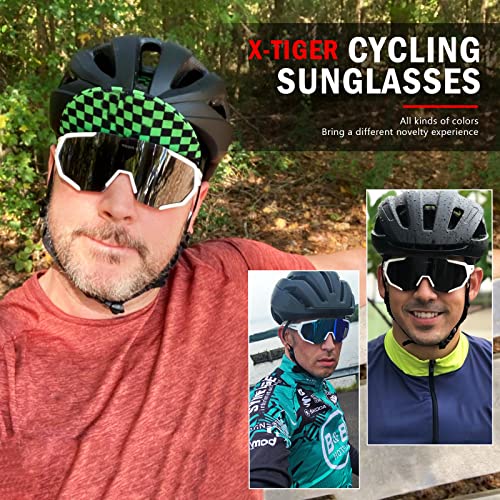 X-TIGER Gafas Ciclismo CE Certificación Polarizadas con 3 Lentes Intercambiables UV 400 Gafas,Corriendo,Moto MTB Bicicleta Montaña,Camping y Actividades al Aire Libre para Hombres y Mujeres TR-90