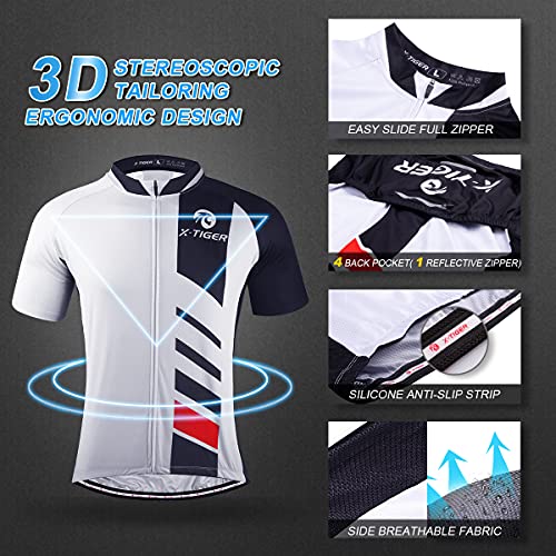 X-TIGER Hombres de Bicicleta con 5D Gel Acolchado MTB Ciclismo Tirantes Culotte Pantalones Cortos Culotes