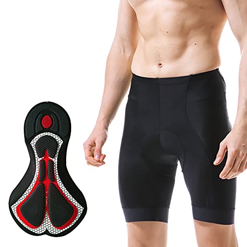 X-TIGER Hombres Ropa Interior de Bicicleta con 5D Gel Acolchado MTB Ciclismo Pantalones Cortos-Negro (Negro Pantalones Cortos, XL)